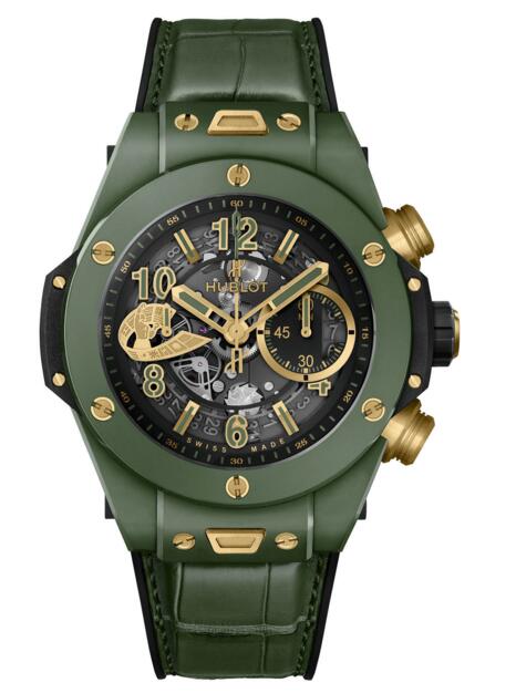 411.GX.1189.LR.WBC19 Hublot Big Bang Unico Chronograph WBC Green Ceramic Replica watch